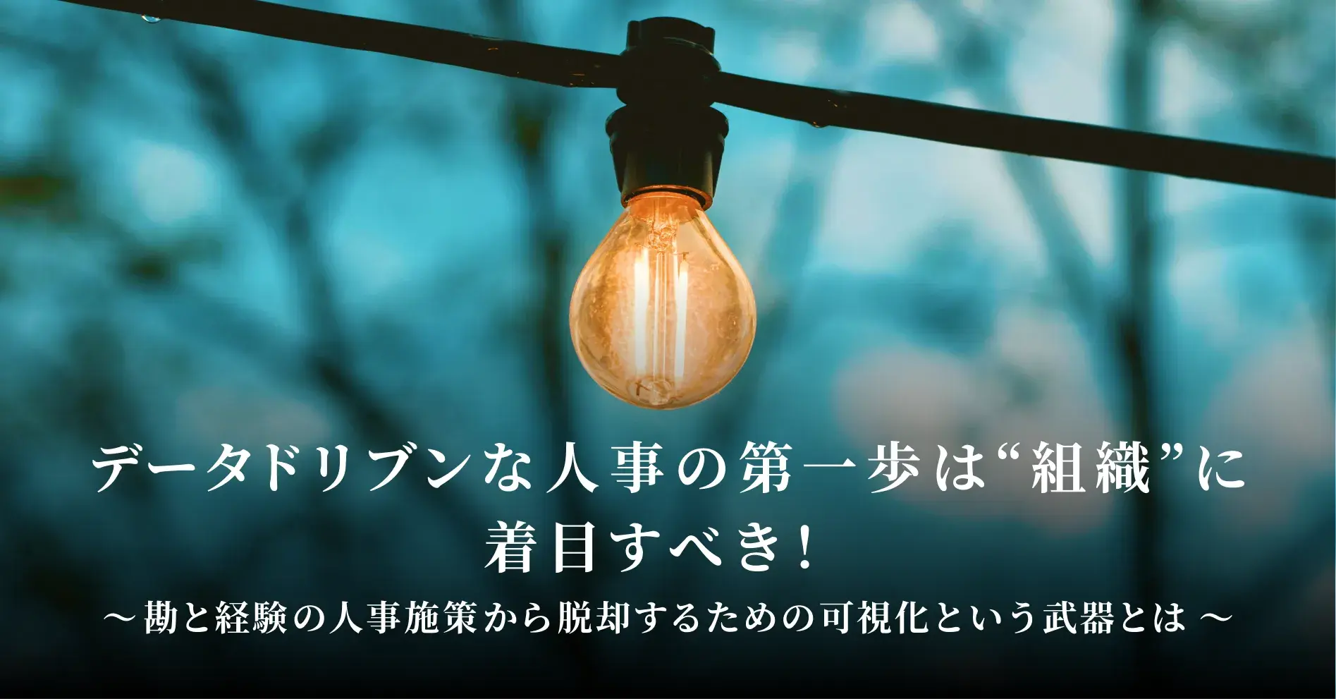データドリブンな人事の第一歩は“組織”に着目すべき！ ～勘と経験の人事施策から脱却するための可視化という武器とは～